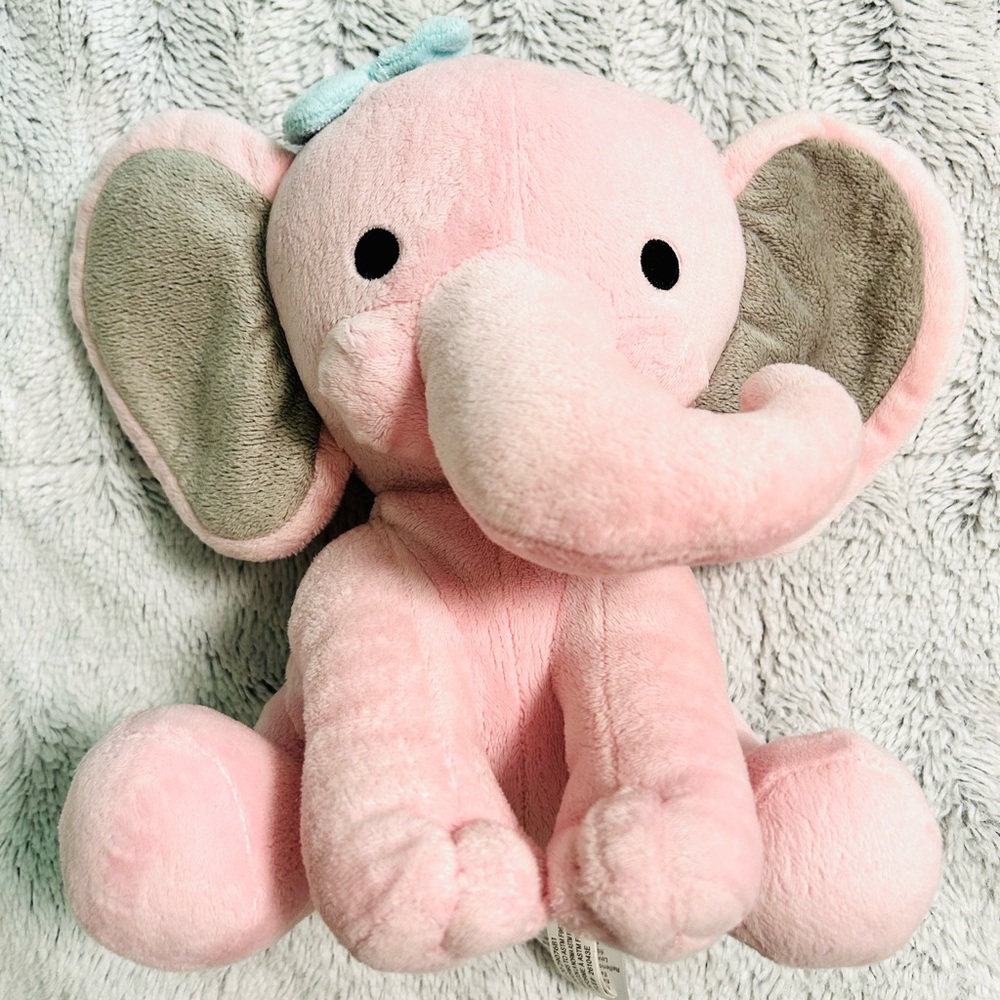 Bedtime Originals Twinkle Toes - Pink Elephant Plush Toy-A Lambs & Ivy Company